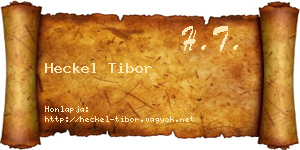 Heckel Tibor névjegykártya